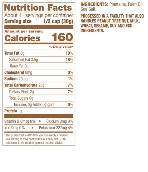 Plantain Chips - calories, carbs, nutrition