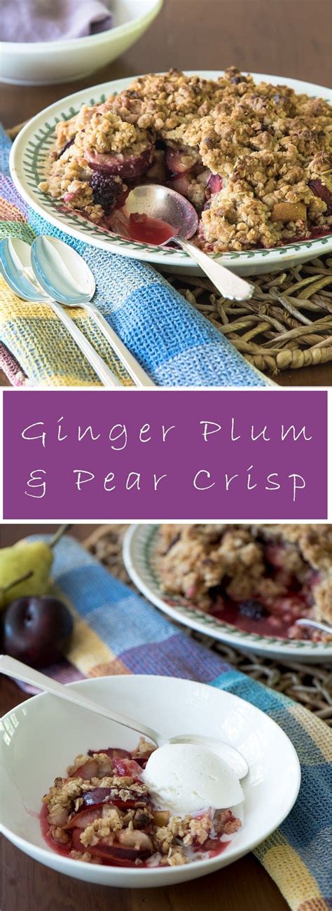 Plum & Ginger Crisp - calories, carbs, nutrition