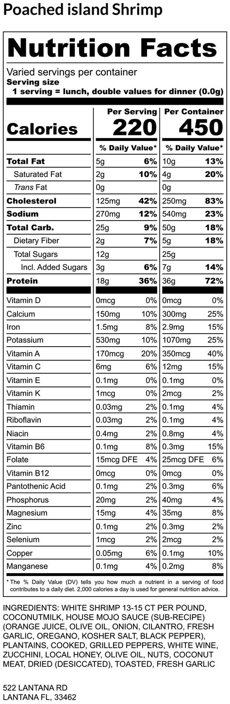 Poached Shrimp - calories, carbs, nutrition