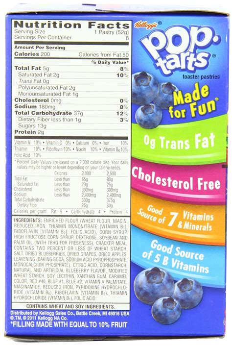 Pop Tarts (Blueberry) - calories, carbs, nutrition