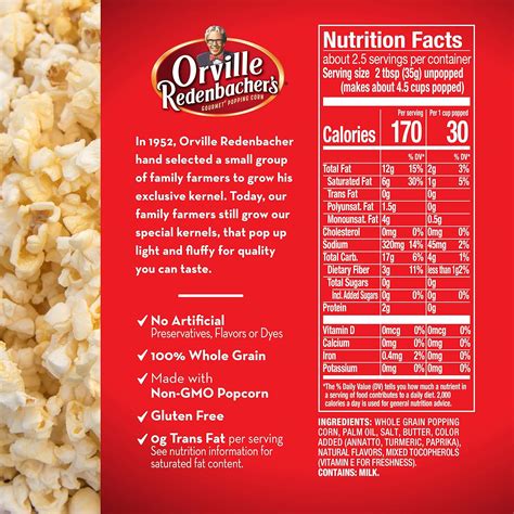 Popcorn - calories, carbs, nutrition