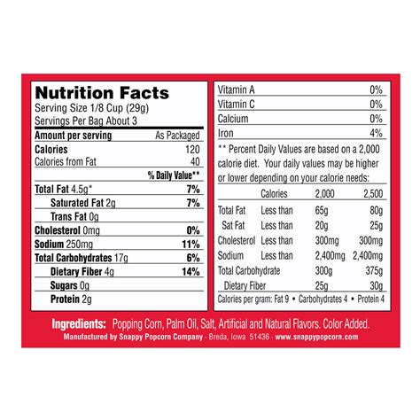 Popcorn - Butter Light Microwave - calories, carbs, nutrition