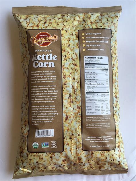 Popcornopolis Kettle Corn - calories, carbs, nutrition