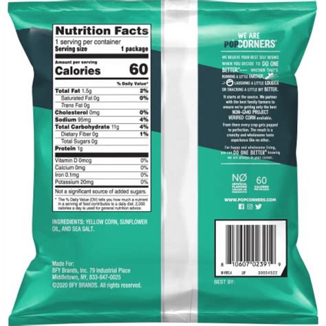 Popped Sea Salt - calories, carbs, nutrition