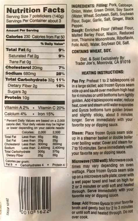 Pork Potstickers Gyoza - calories, carbs, nutrition