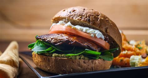 Portobello Burger Goat Cheese Rutabaga Fries & Fruit Salad - calories, carbs, nutrition