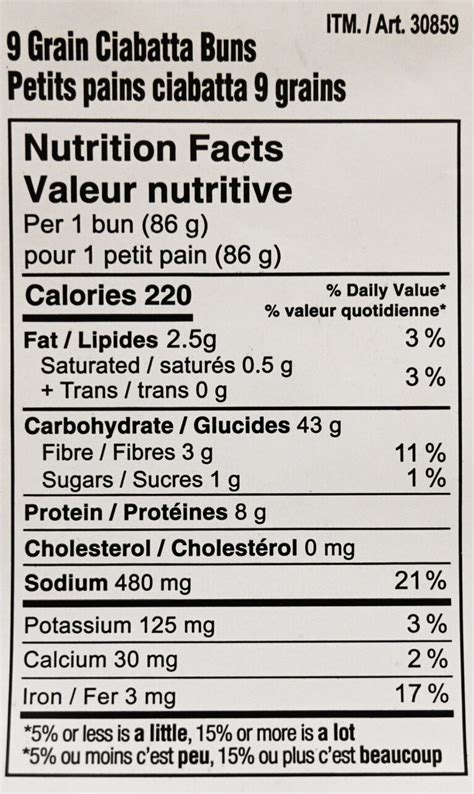 Power Breakfast Ciabatta - calories, carbs, nutrition