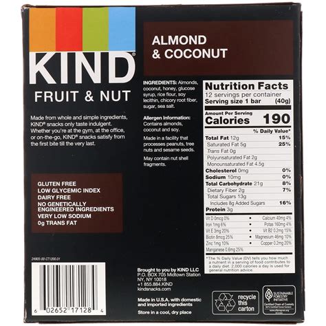 Princess Coconut Nut Bars - calories, carbs, nutrition