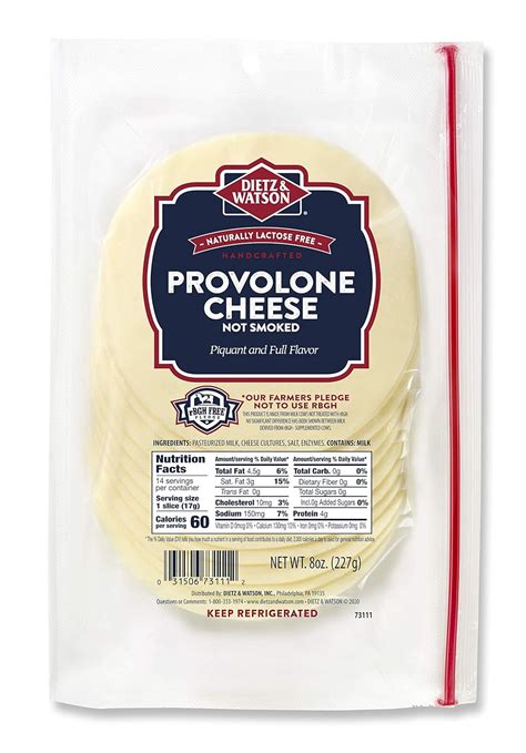 Provolone Cheese 1 1/2 oz Presliced (2 slices) - calories, carbs, nutrition