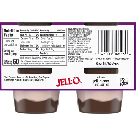 Pudding - Chocolate & Vanilla - calories, carbs, nutrition
