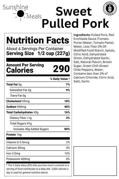 Pulled Pork (73930.6) - calories, carbs, nutrition