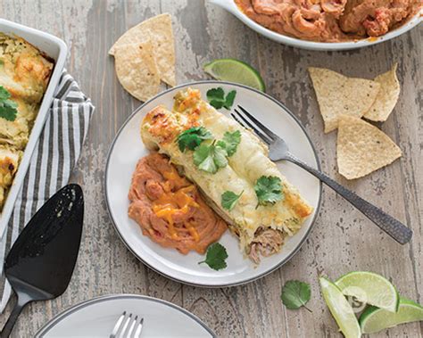 Pulled Pork Carnitas Enchiladas with Salsa Verde - calories, carbs, nutrition