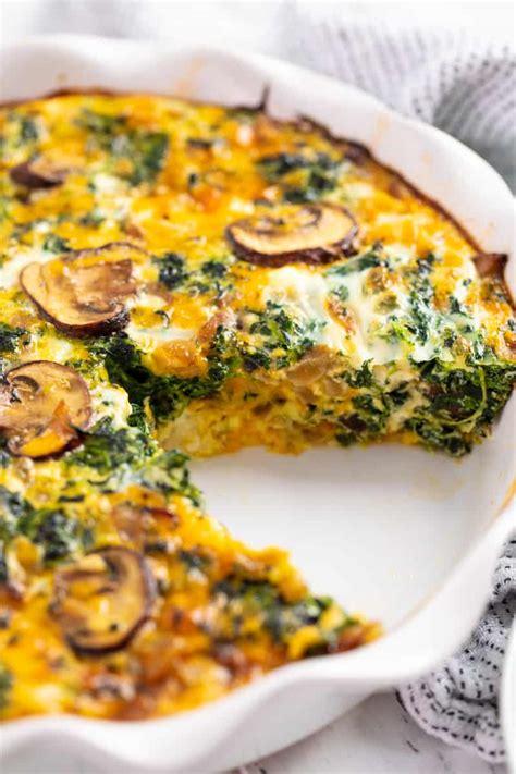 Quiche Hash Brown Mushroom Spinach SLC=1/6 - calories, carbs, nutrition