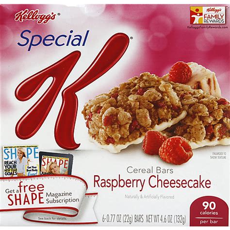 Raspberry Cheesecake Cereal Bar - calories, carbs, nutrition