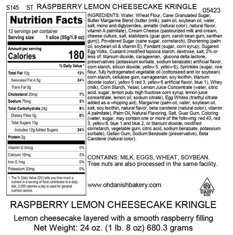 Raspberry Cheesecake - calories, carbs, nutrition