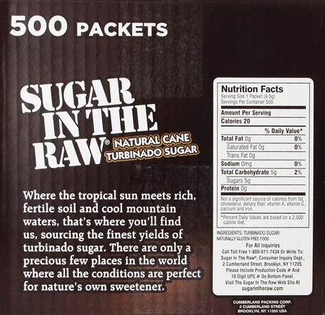 Raw Sugar - calories, carbs, nutrition