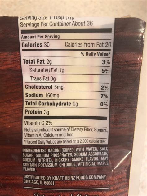 Real Bacon Pieces - calories, carbs, nutrition