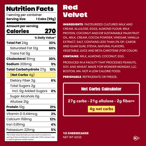 Red Velvet - calories, carbs, nutrition