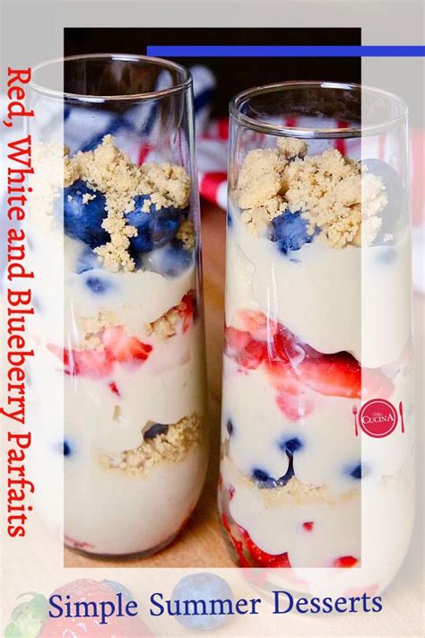 Red, White and Blueberry Parfaits - calories, carbs, nutrition