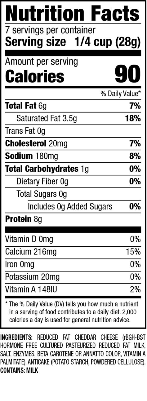 Reduced Fat Cheddar Cheese Bits - calories, carbs, nutrition