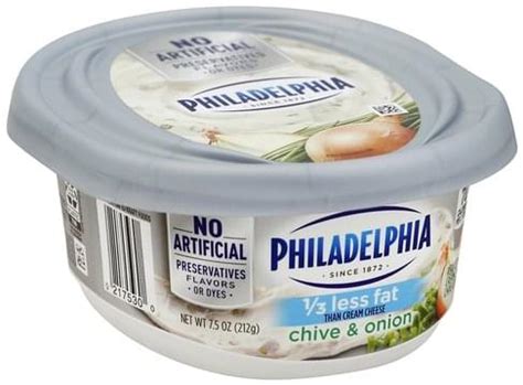 Reduced Fat Chive an Onion Cream Cheese - calories, carbs, nutrition