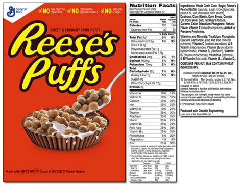 Reese's Puffs - calories, carbs, nutrition