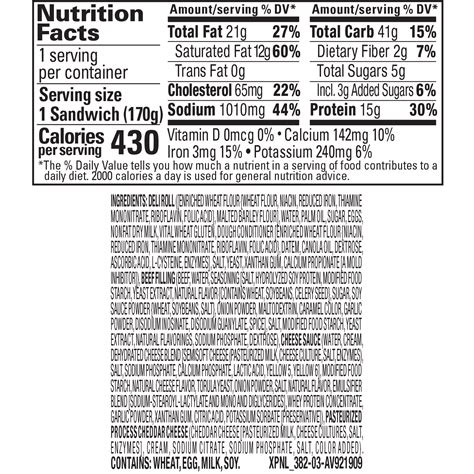 Roast Beef & Cheddar Multigrain Sandwich - calories, carbs, nutrition