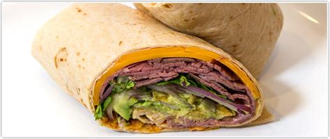 Roast Beef Cheddar Wrap with Potato Salad - calories, carbs, nutrition