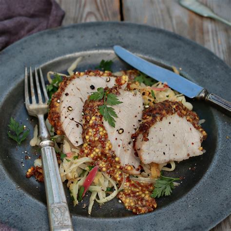 Roast Pork Shoulder with Red Pepper, Sunflower Seed & Mustard Slaw - calories, carbs, nutrition