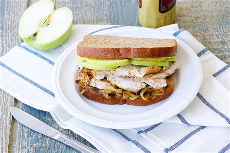 Roast Turkey with Caramelized Apple on Ciabatta - calories, carbs, nutrition