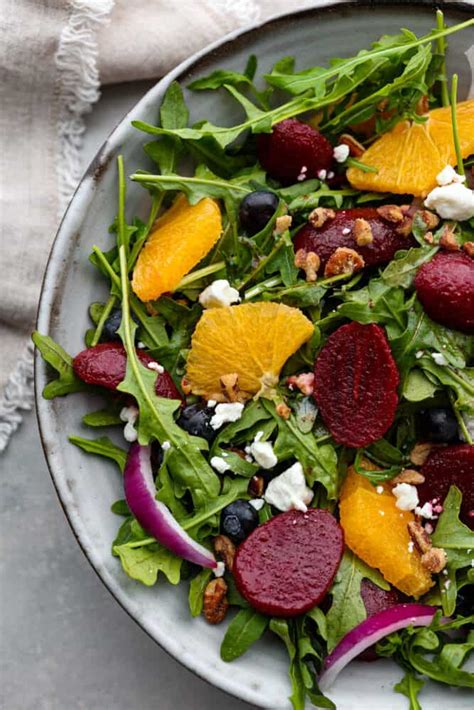 Roasted Beet & Cremini Mushroom Salad - calories, carbs, nutrition