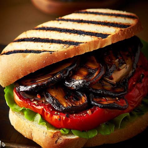 Roasted Portobello & Red Pepper Sandwich - calories, carbs, nutrition