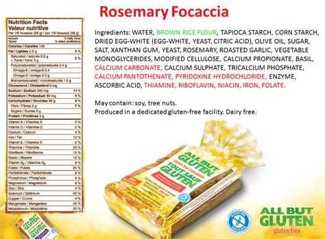 Rosemary Focaccia - calories, carbs, nutrition