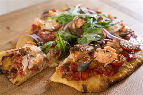 Rustic Smoked Salmon Pizza - calories, carbs, nutrition