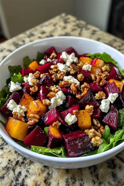 Salad Entree Beets Roasted Goat Cheese & Walnuts - calories, carbs, nutrition