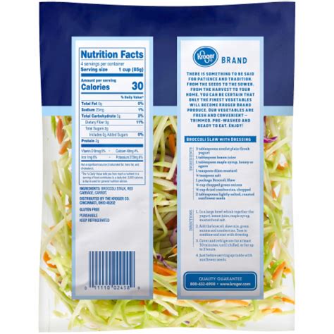Salad Slaw Broccoli 4 oz - calories, carbs, nutrition