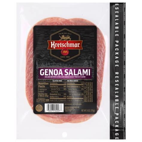 Salami Genoa Presliced 2 oz - calories, carbs, nutrition