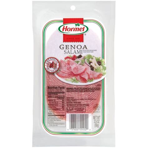 Salami Genoa Presliced 3 oz - calories, carbs, nutrition