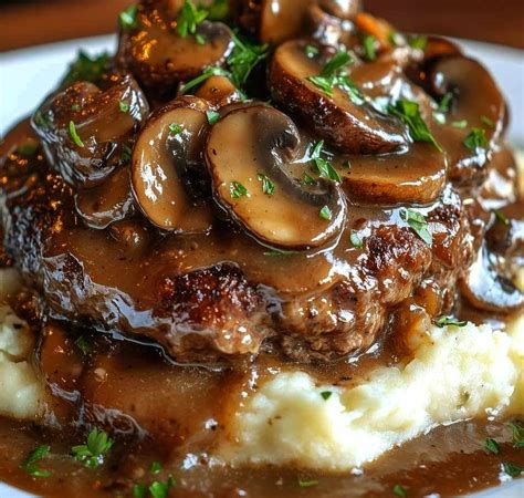 Salisbury Steak - homemade with gravy - calories, carbs, nutrition