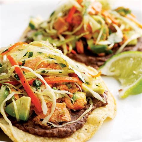 Salmon and Black Bean Tostada - calories, carbs, nutrition