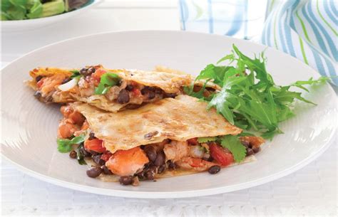 Salmon & Bean Quesadilla - calories, carbs, nutrition