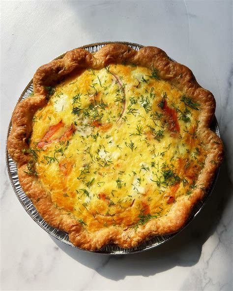 Salmon Dill Goat Cheese Quiche (40241.0) - calories, carbs, nutrition