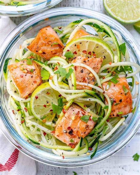 Salmon & Zucchini Noodles Bowl - calories, carbs, nutrition