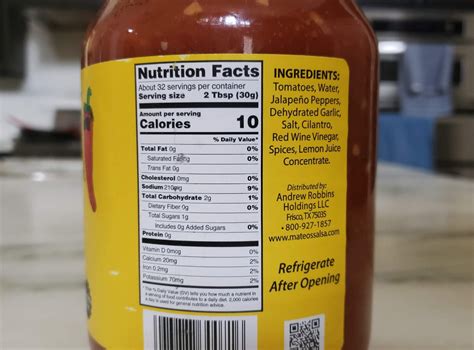 Salsa (34934.0) - calories, carbs, nutrition