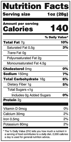 Salsitas - calories, carbs, nutrition