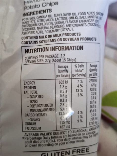 Salt & Vinegar Crisps - calories, carbs, nutrition