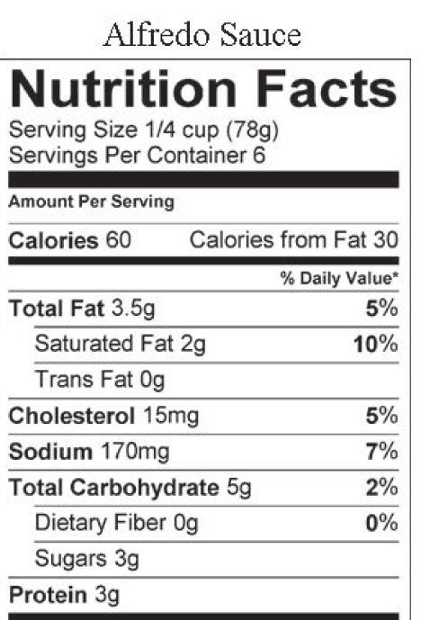 Sauce Alfredo (Bison) - calories, carbs, nutrition