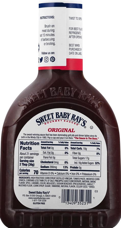 Sauce BBQ Original 1 Tbsp - calories, carbs, nutrition