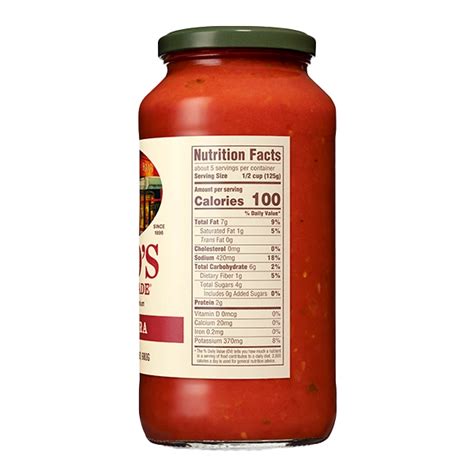 Sauce Marinara 6 oz Ladle - calories, carbs, nutrition