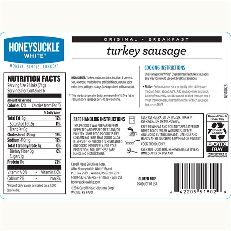 Sausage Turkey - calories, carbs, nutrition